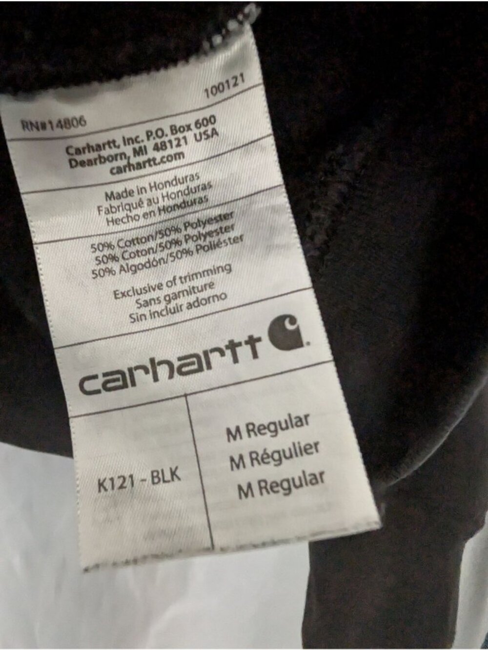 Carhartt Pullover Hoodie Mens M Black Spectrum Logo Workwear Gorpcore K121 - Picture 8 of 8